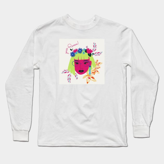 Yass Queen - Aesthetic Savage Design Long Sleeve T-Shirt by Moshi Moshi Designs